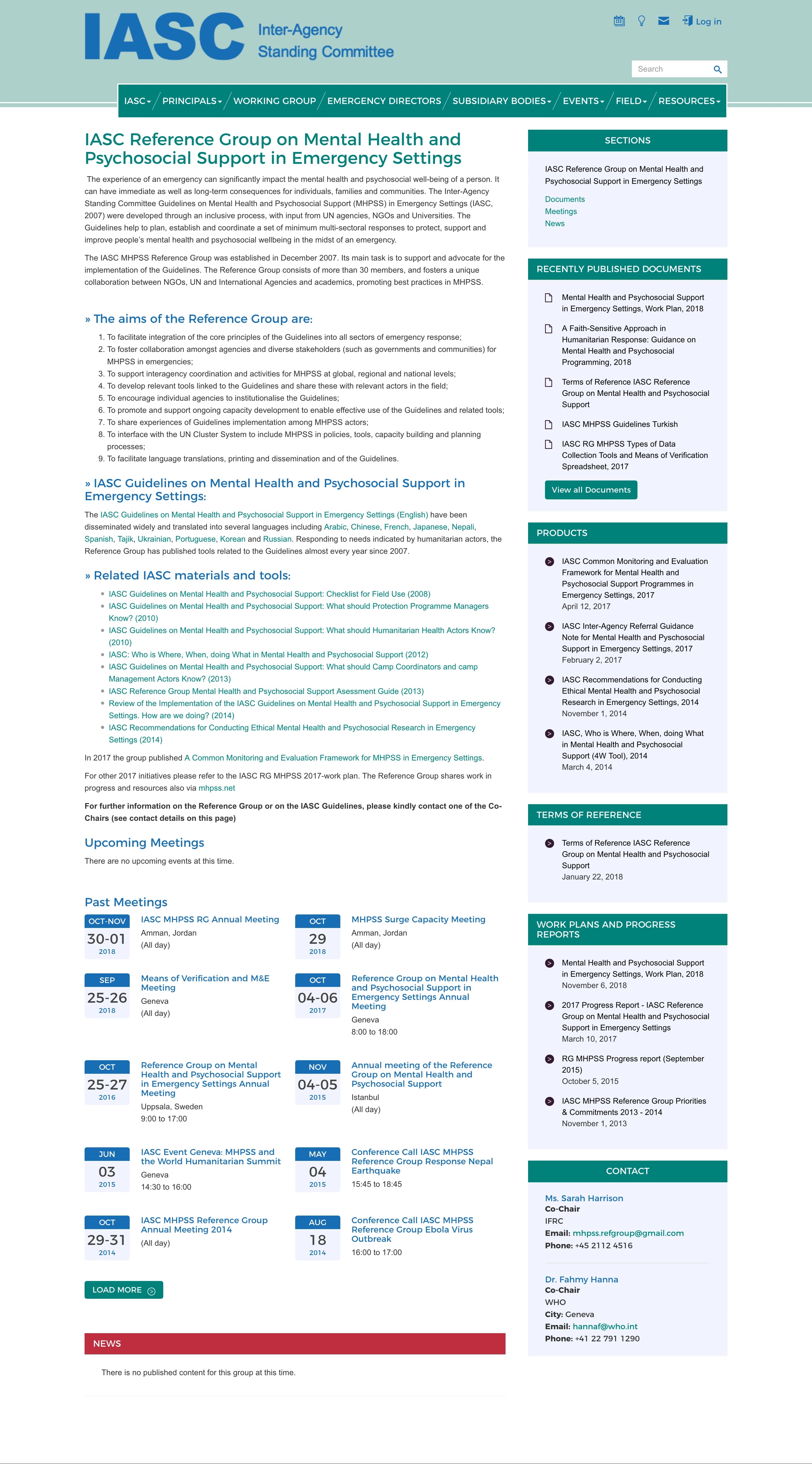 IASC MHPSS Reference Group